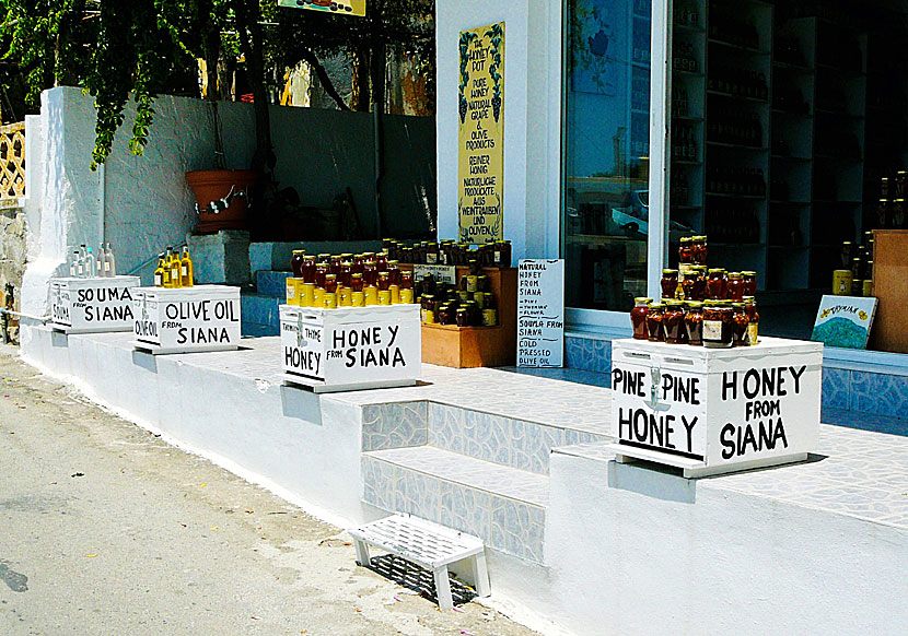 Honey and olive oil from Siana in Rhodes.