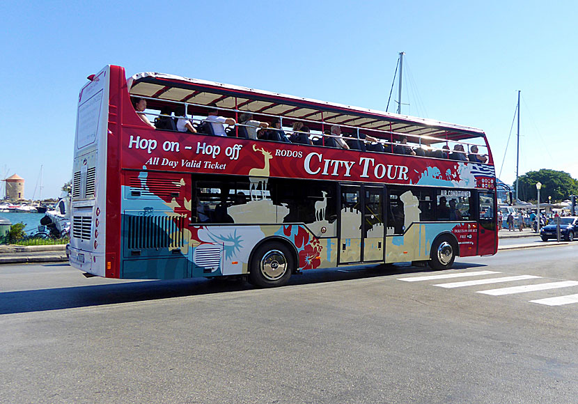 Hop on – Hop off buss in Rhodes town.