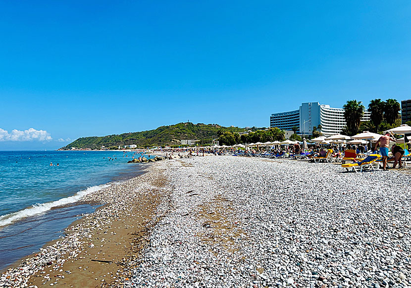 Ixia beach on Rhodes in Greece.