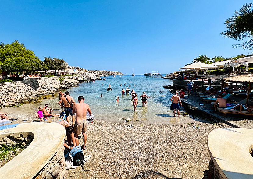 Kallithea Springs beach on Rhodes in Greece.