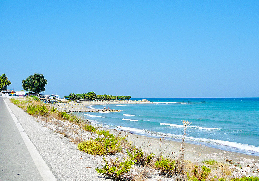 Kamiros beach is located approximately 30 kilometres southwest of Rhodes town.