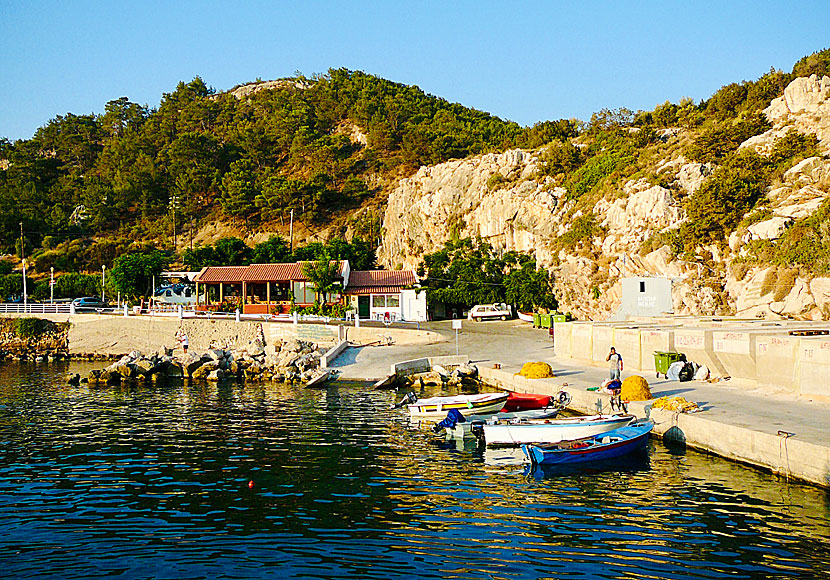 The port of Kamiros Skala is located approximately 45 kilometres southwest of Rhodes town.