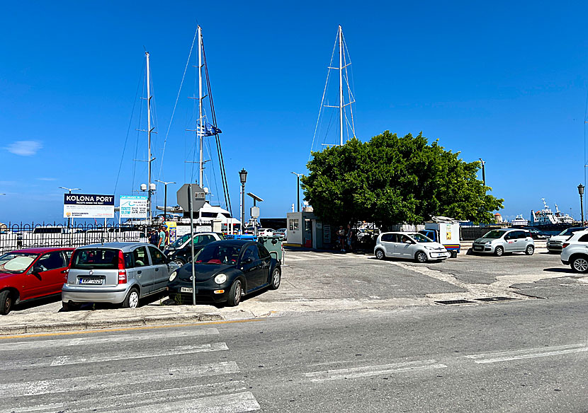 The port of Kolona is located opposite the Marina gate in the old town between Mandraki port and Akandia port.