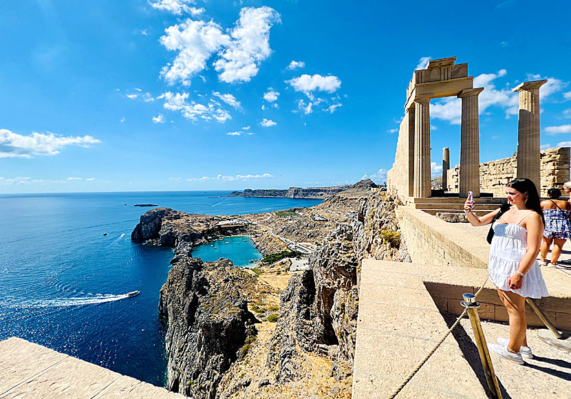 Saint Paul bay seen from the Acropolis above Lindos.