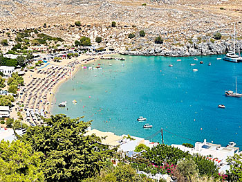 Lindos beach in Rhodes.