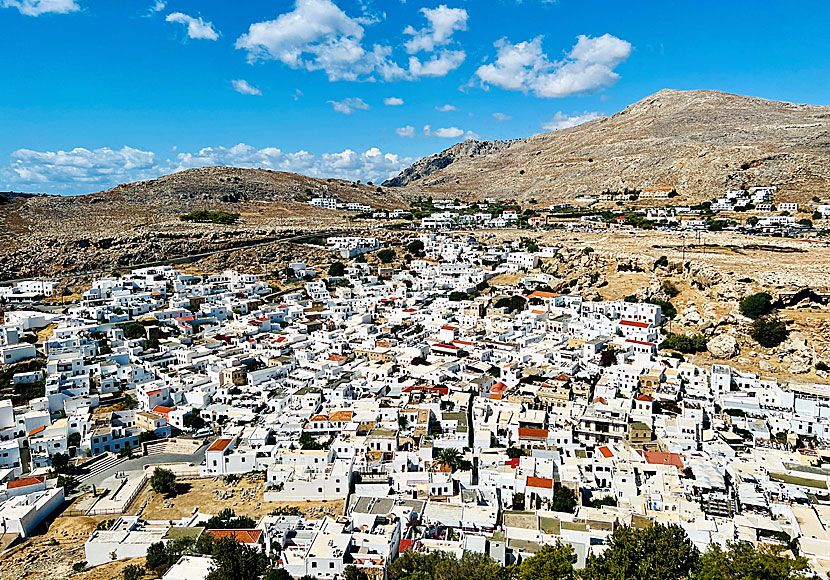 The beautiful village of Lindos on Rhodes in Greece.