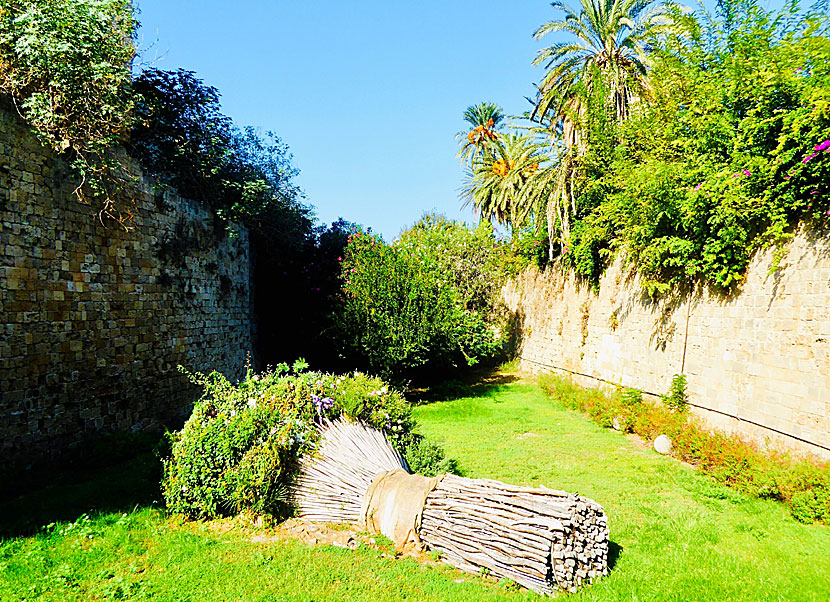 The part of the moat that is closest to Mandraki port.