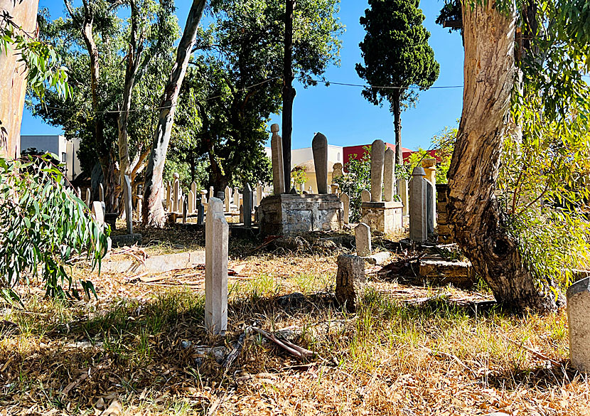 The cemetery outside the Murat Reis Mosque in Rhodes.