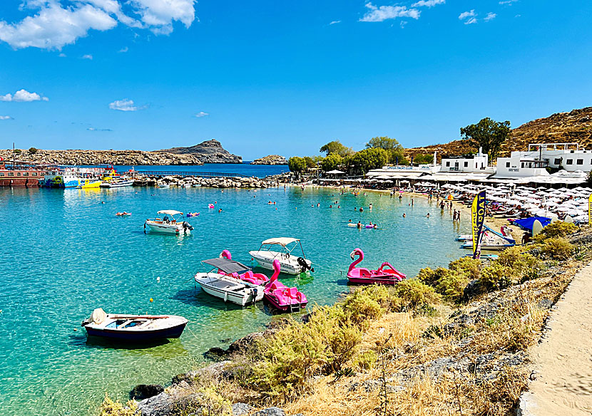 Rent motor boats and pedal boats on the beaches of Rhodes.