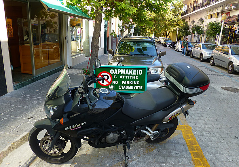 It is extremely difficult to find parking spaces in Rhodes town.