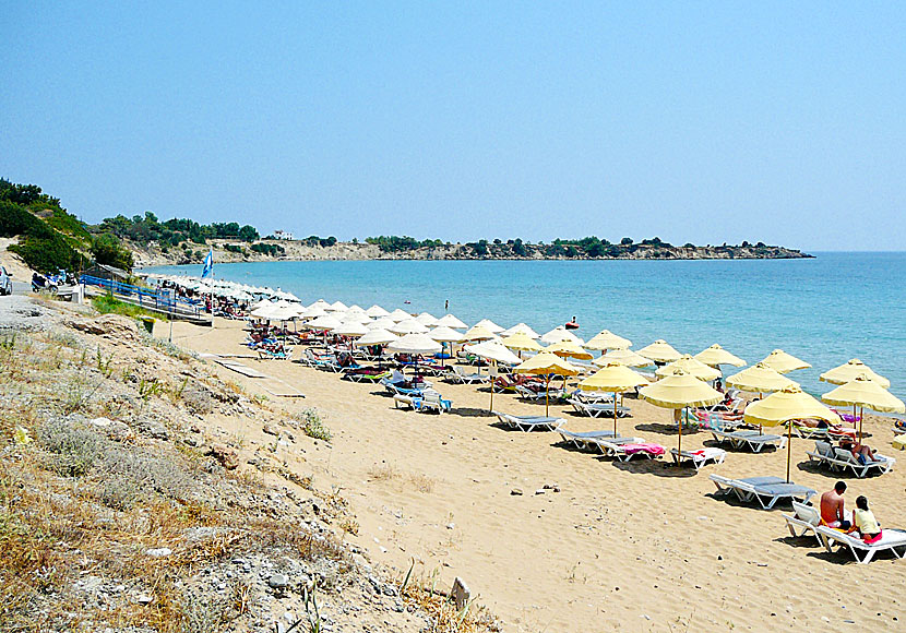 Pefkos beach is located north of Lardos beach and south of the village of Lindos in Rhodes.