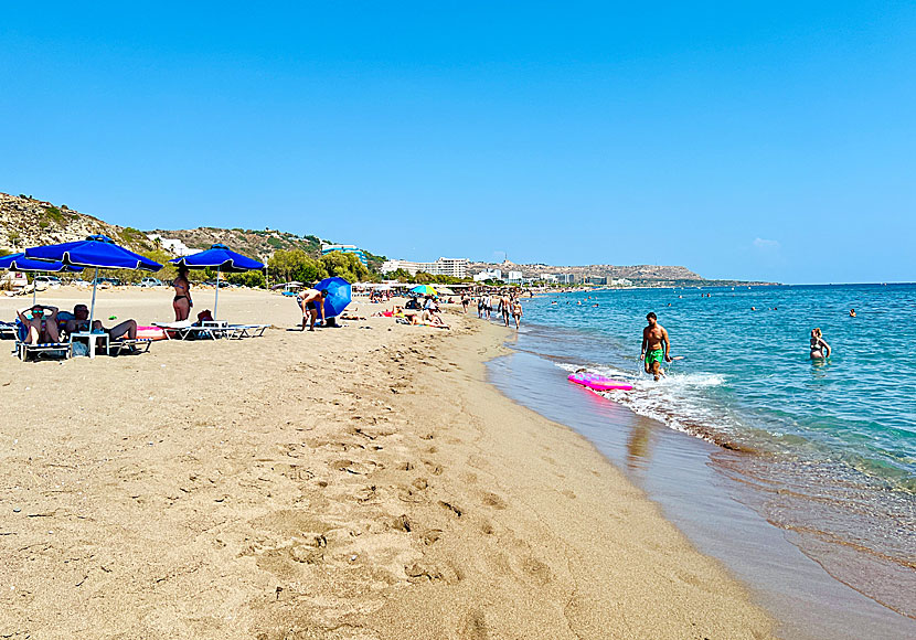 Faliraki beach in eastern Rhodes.