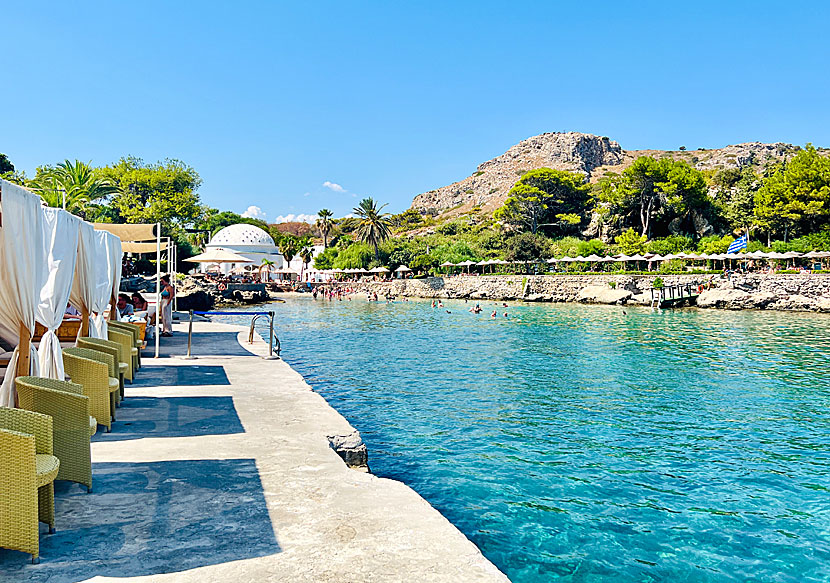 Kallithea Springs beach, spa and hot springs on Rhodes in Greece.