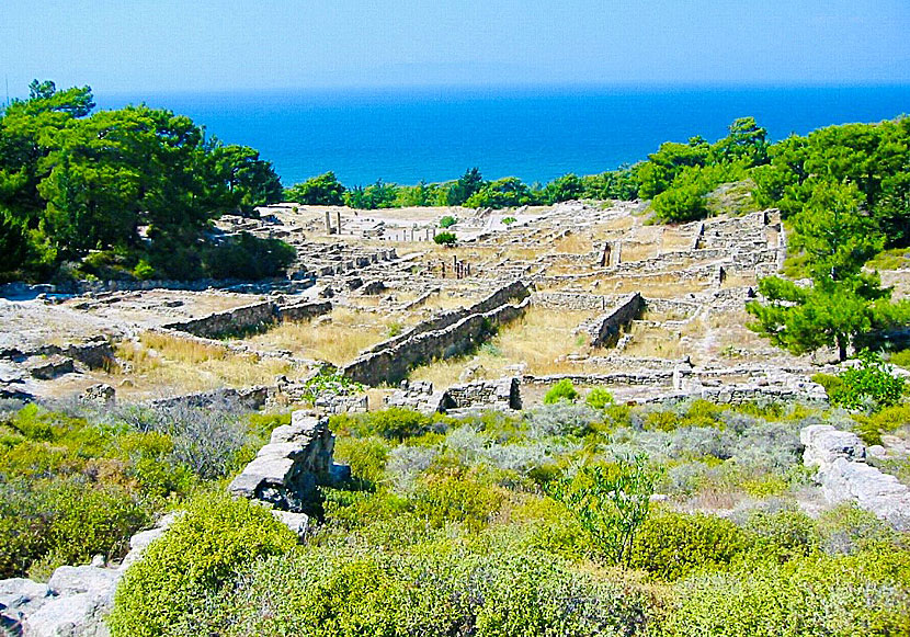 The ancient city of Kamiros is located near the port of Kamiros Skala.