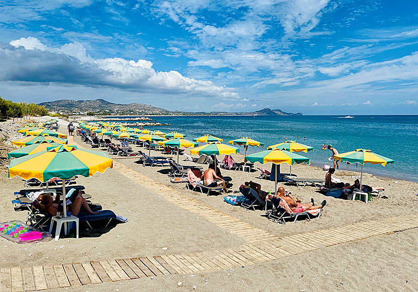 Kolymbia beach on Rhodes in the Dodecanese.