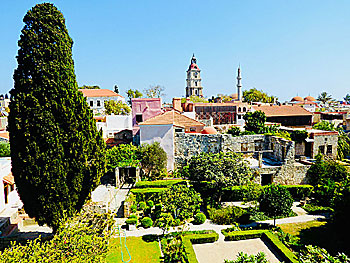 The city wall around the old town of Rhodes. 