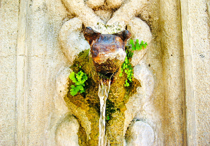 Fountains with drinking water in the village of Salakos on Rhodes.