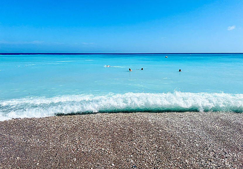 High waves and underwater currents at Windy Beach in Rhodes Town.