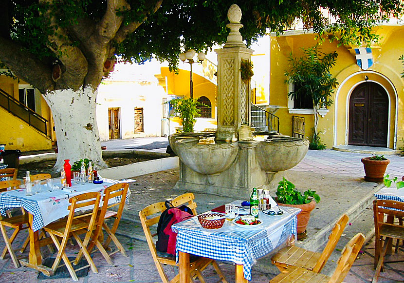 The square in Salakos on Rhodes.