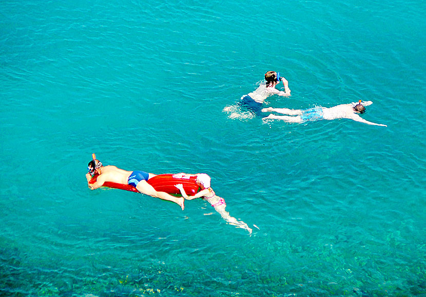 Snorkeling in Lindos, Agios Pavlos and Saint Paul on Rhodes in Greece.