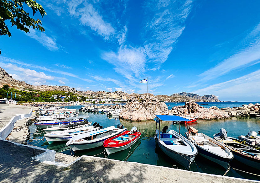 The fishing port in the village of Stegna on Rhodes.