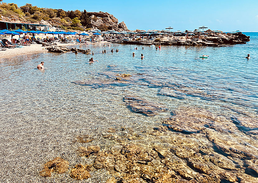 Child-friendly Thassos beach in Rhodes.