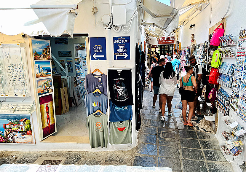 If you stroll around Lindos village, it is signposted to Agios Pavlos.