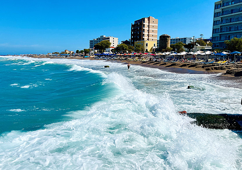 Windy beach when the waves are high and there is a ban on swimming.