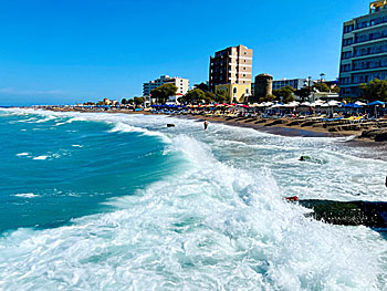 Windy beach in Rhodes.