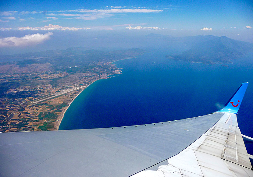 The shaky approach to Samos Airport in Pythagorion Greece.