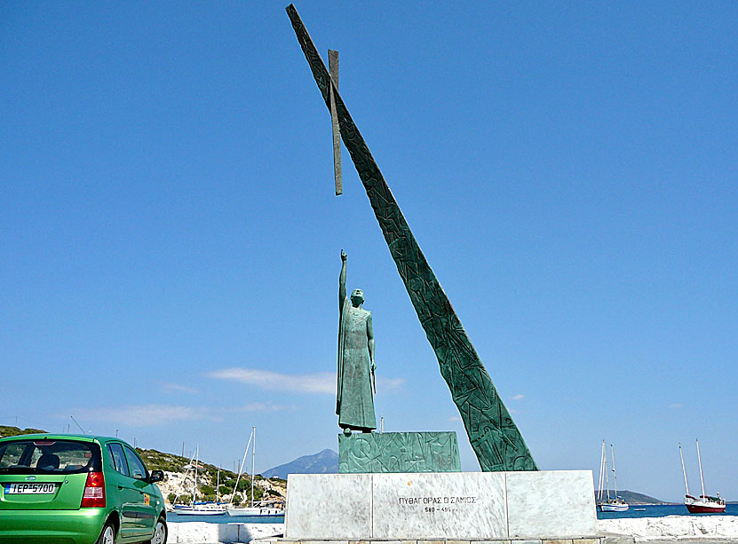 The breakwater where the mathematician Pythagoras stands statue.