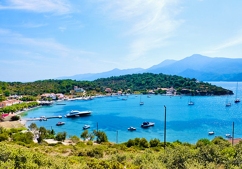 Posidonio in Samos. The high mountains in the background belong to Turkey.