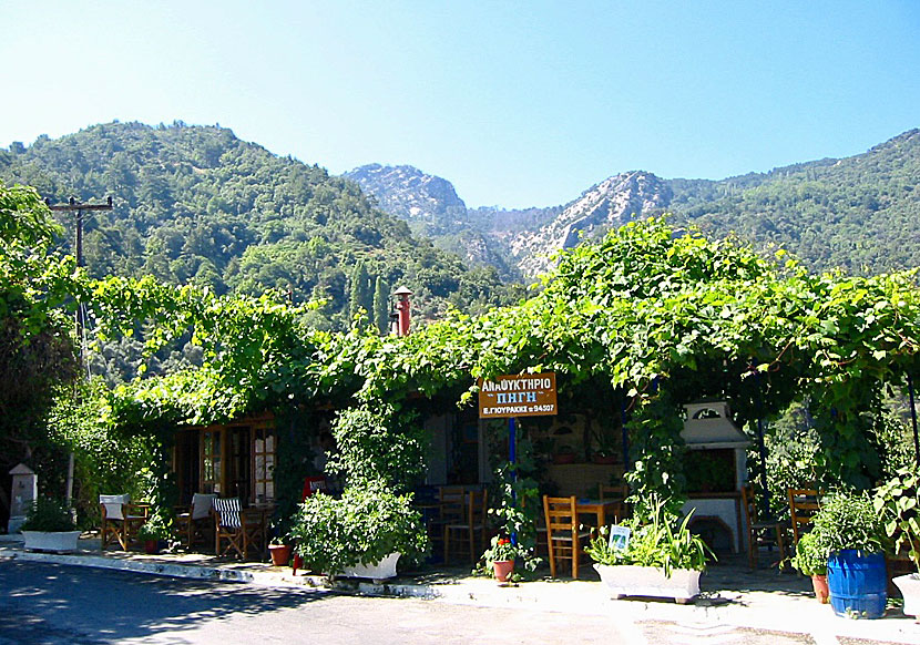 Good tavernas and restaurants in Manolates on Samos.