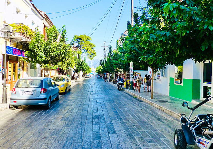 The shopping street in Pythagorion on Samos.