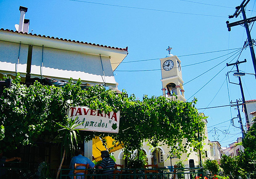 Taverna Ampelos in the village of Ampelos on Samos in Greece.