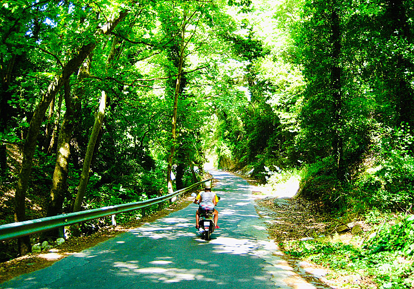 Drive car and moto bike to the beautiful village of Manolates on Samos.