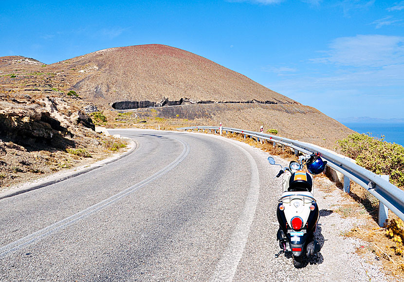 Drive a car and moto bike between the villages of Fira and Oia in Santorini.