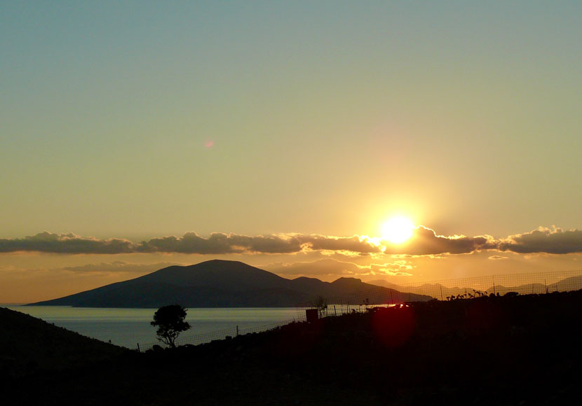 Sunrise at Schinoussa in Greece.