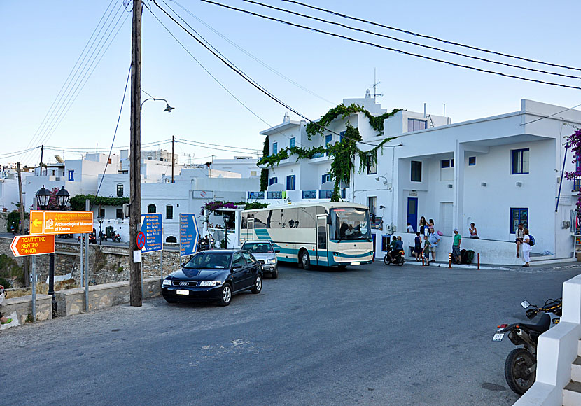Take the bus at Sifnos. Bus stop and bus timetable in Apollonia.