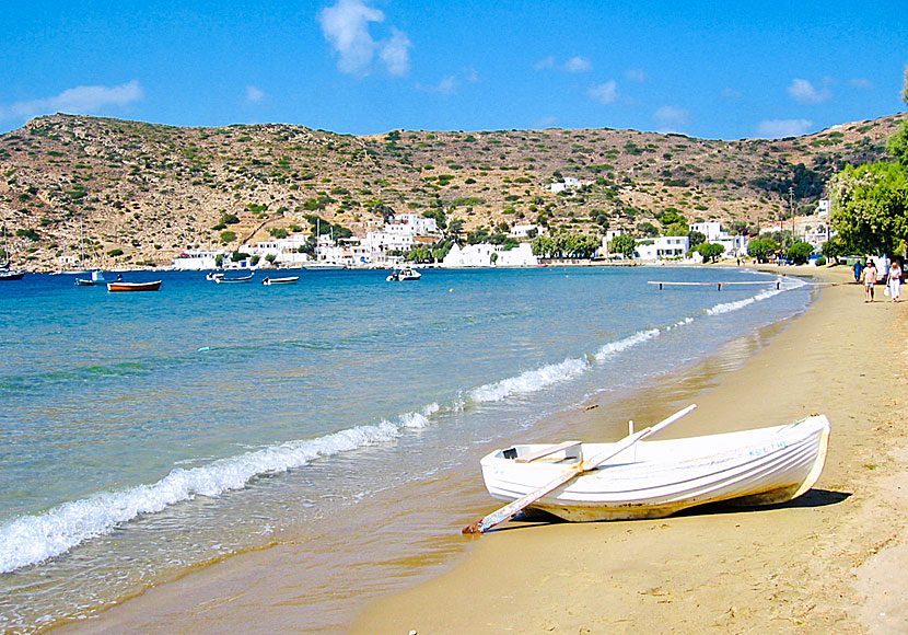 The best beaches on Sifnos. Vathi beach.