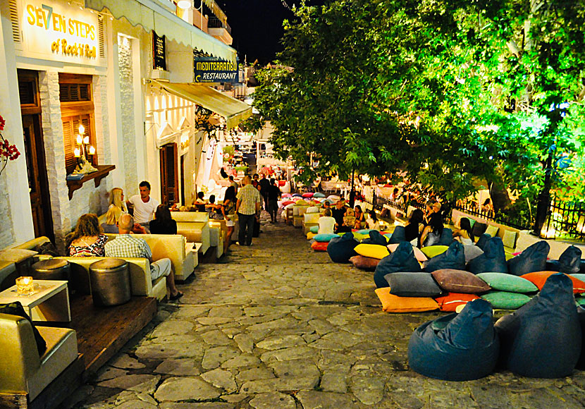 Trendy bars in Skiathos town.