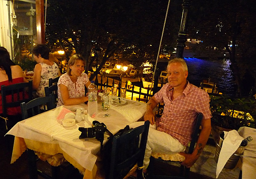 The fish restaurant Batis above the port in Skiathos town.