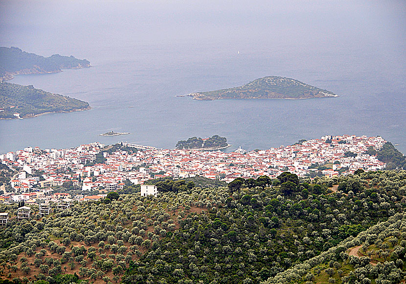 Skiathos town in Greece.