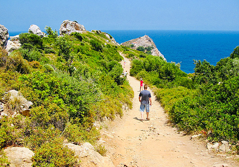 The road down to Skiathos' old capital, Kastro.