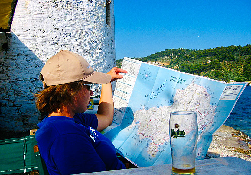 Skiathos hiking trails and hiking maps.