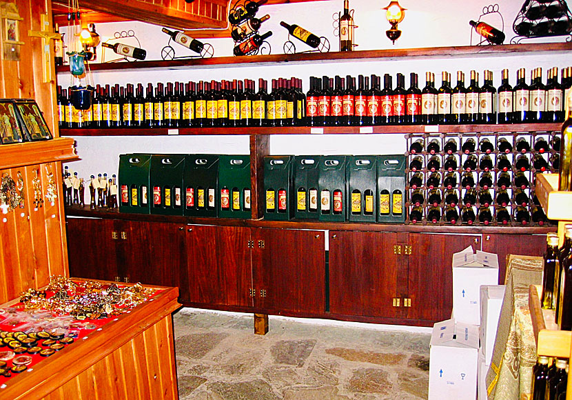 In the monastery you can buy local wine from Skiathos.