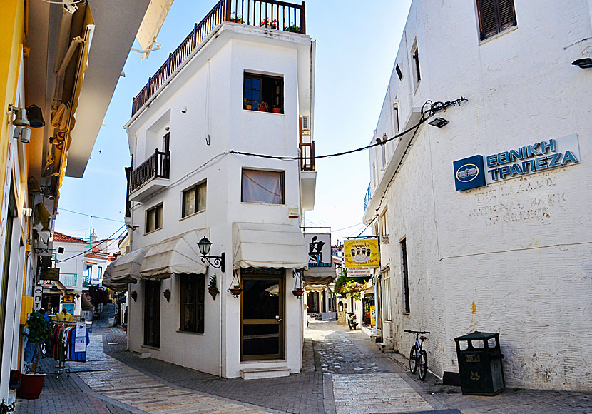 Parts of Skiathos town are free from cars and quad bikes.