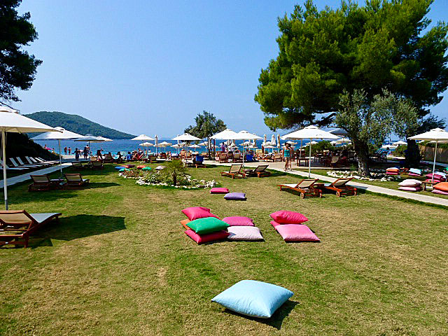 The beach bar at Kastani beach on Skopelos.