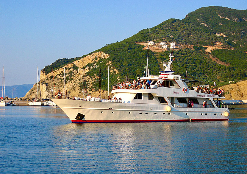 Excursion boat from Skiathos to Skopelos in the Sporades.
