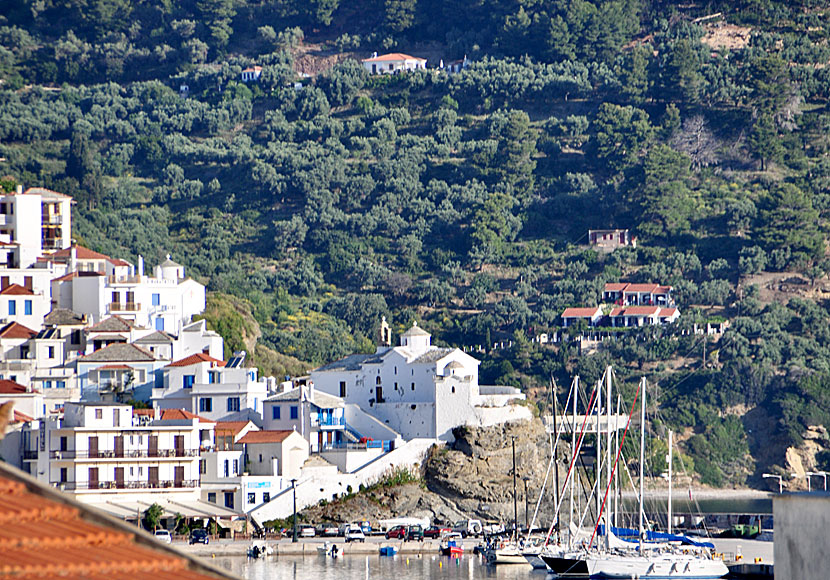The church of Panagia to Pirgo is something of a symbol of Skopelos.